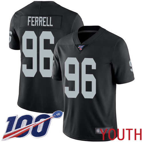 Oakland Raiders Limited Black Youth Clelin Ferrell Home Jersey NFL Football 96 100th Season Vapor Jersey